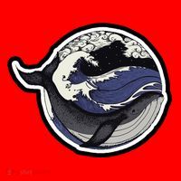Blue Whale Great Wave Santa Hat thumb 1