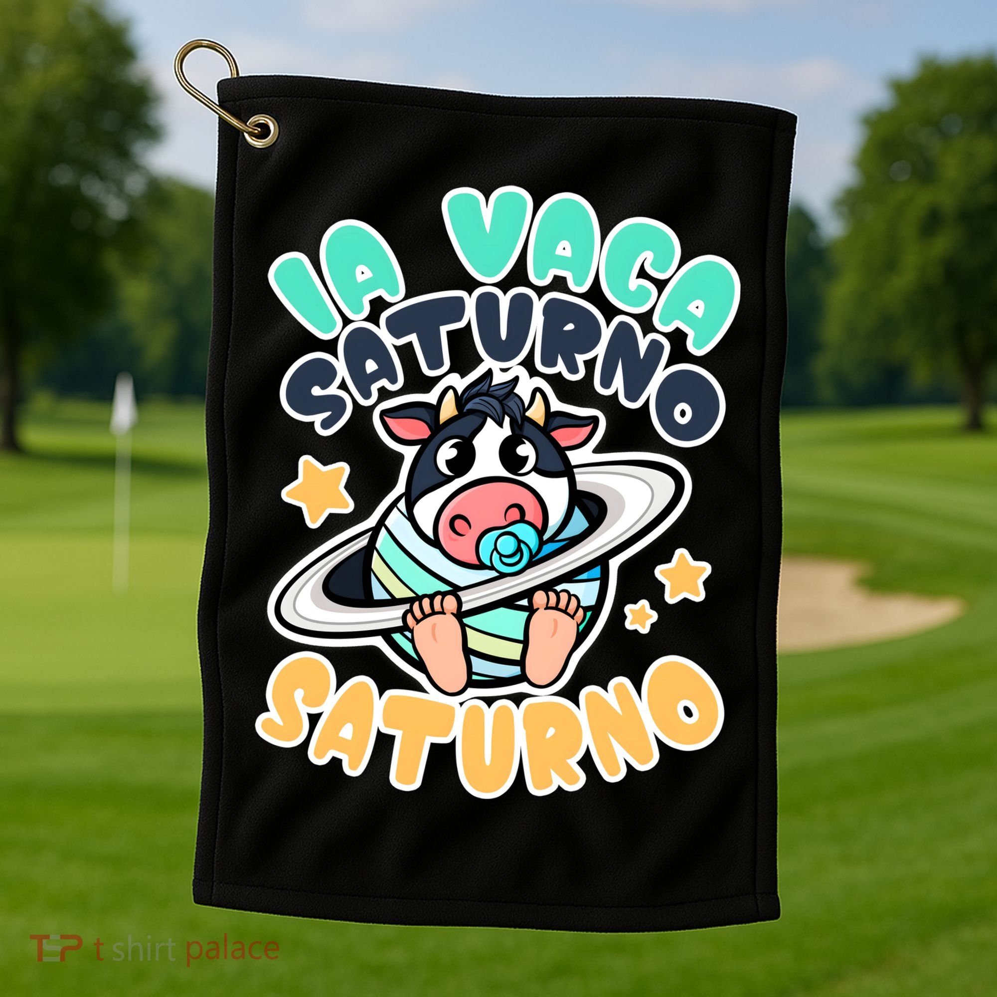 Brainrot La Vaca Saturno Saltunita Golf Towel