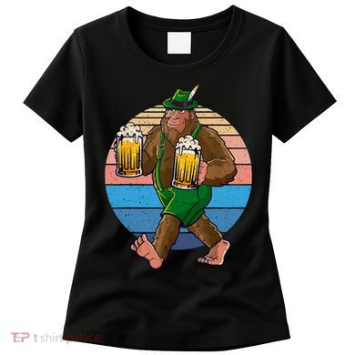Bigfoot Lederhosen Vintage Oktoberfest Prost Beer Women's T-Shirt