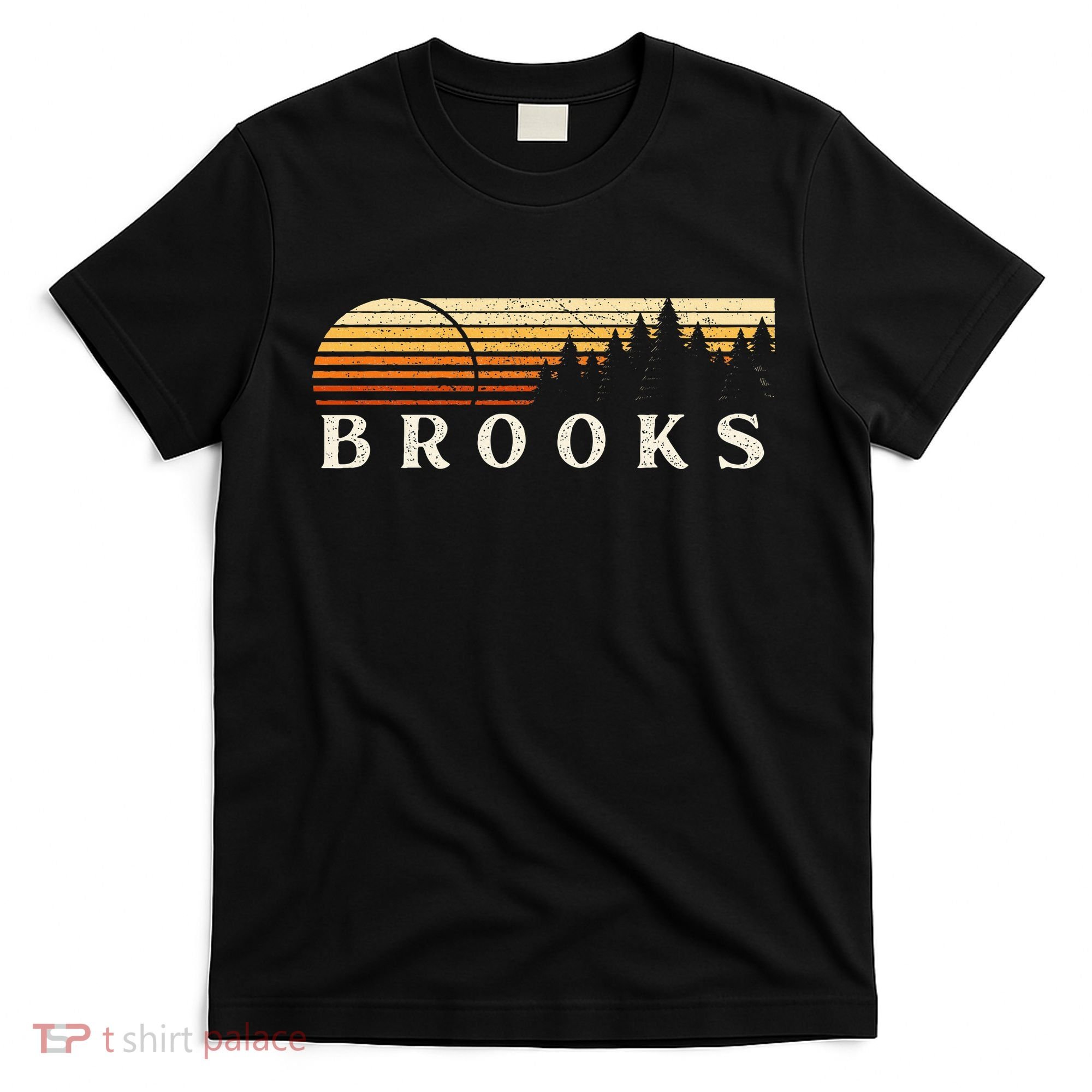 Brooks La Vintage Evergreen Sunset Eighties Retro T-Shirt