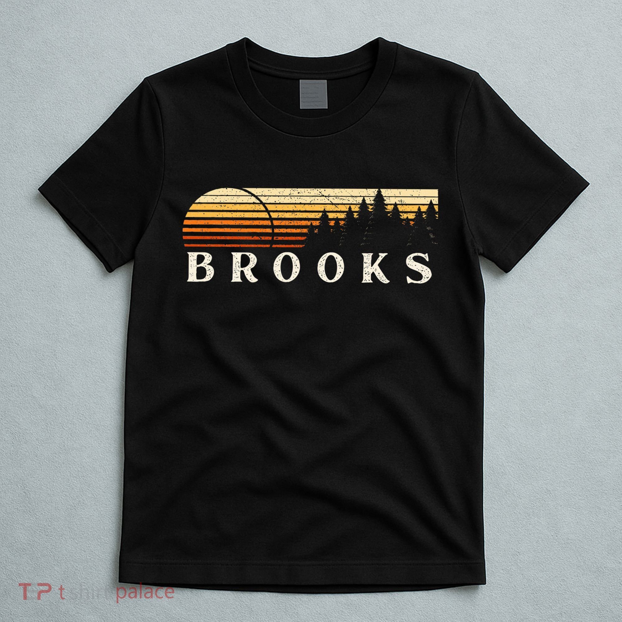 Brooks La Vintage Evergreen Sunset Eighties Retro T-Shirt