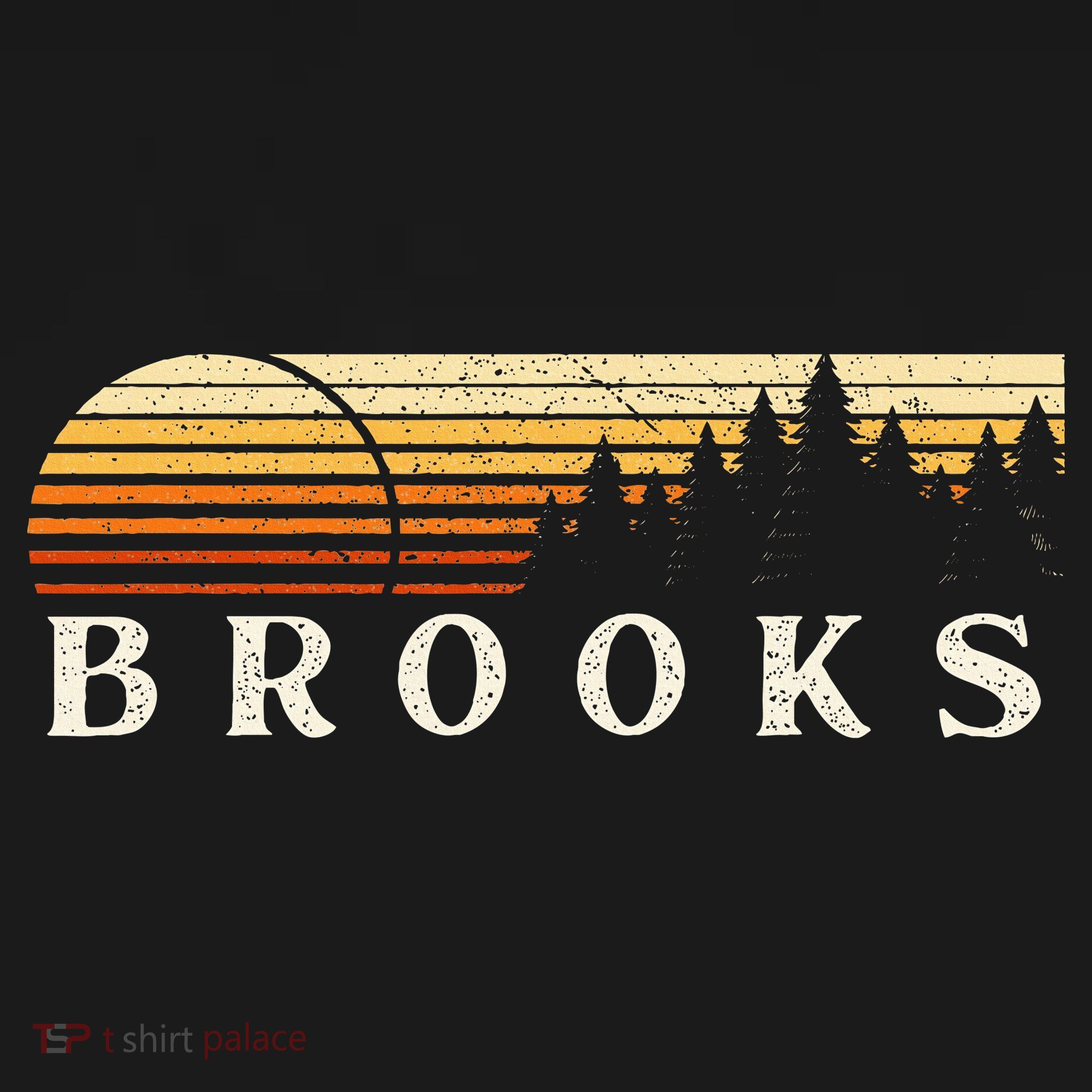 Brooks La Vintage Evergreen Sunset Eighties Retro T-Shirt