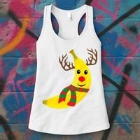 Banana Lover Xmas Gift Ugly Banana Christmas Sweater Women's Tank Top thumb 3