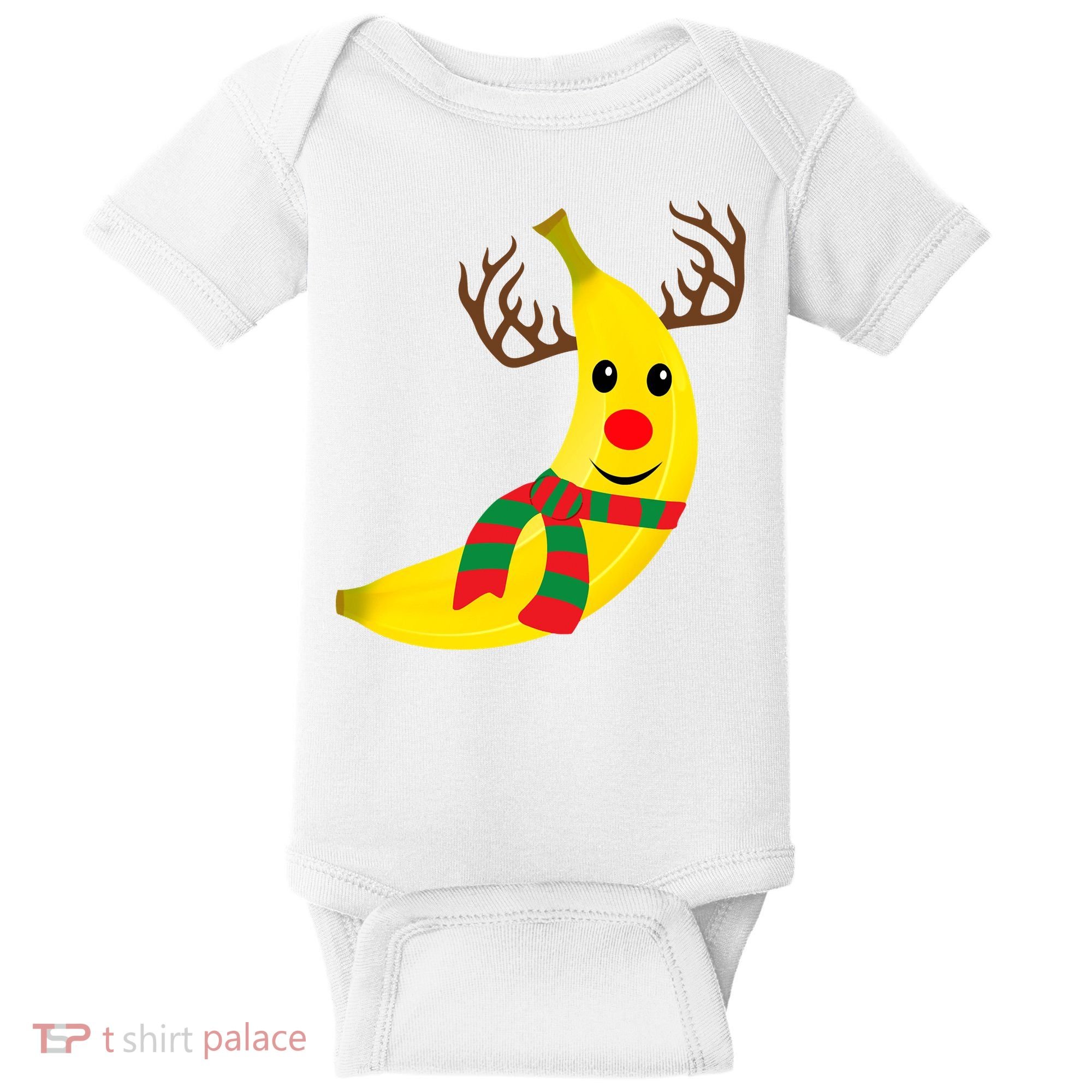 Banana Lover Xmas Gift Ugly Banana Christmas Sweater Baby Bodysuit