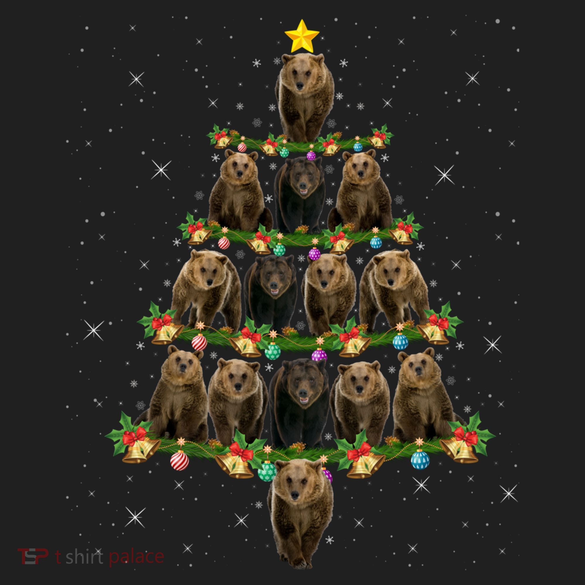 Bear Lover Xmas Tree Lights Santa Bear Christmas Funny Gift Women's Sweatshirt