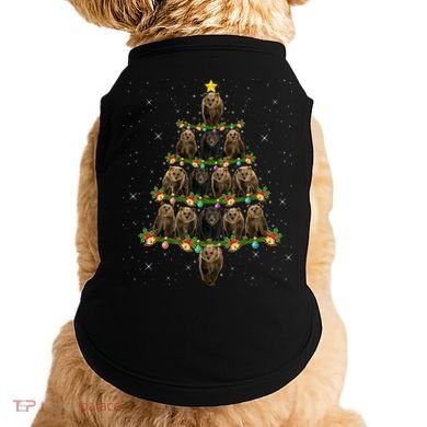 Bear Lover Xmas Tree Lights Santa Bear Christmas Funny Gift Doggie Tank