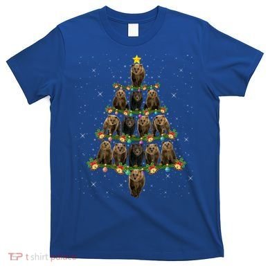 Bear Lover Xmas Tree Lights Santa Bear Christmas Funny Gift T-Shirt