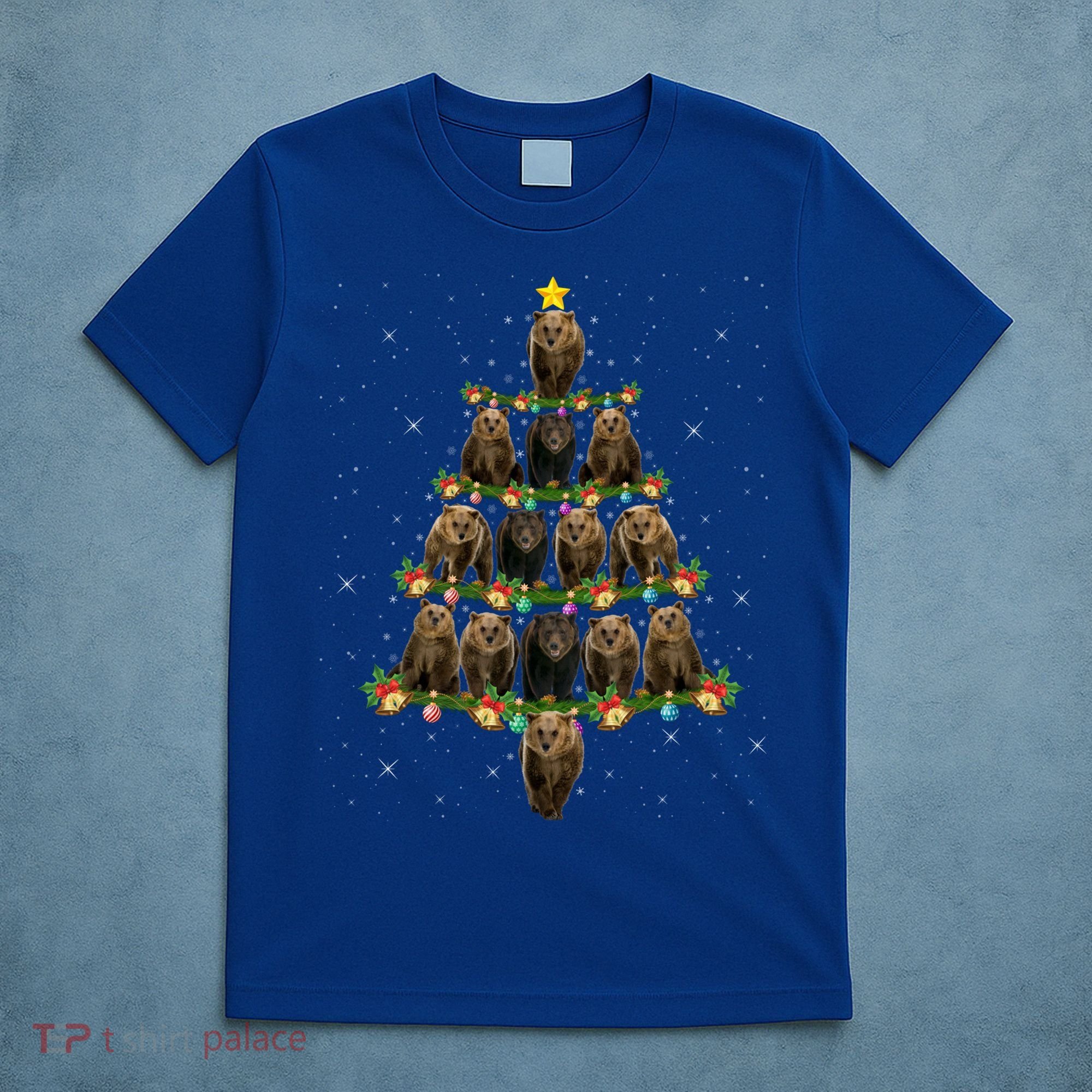 Bear Lover Xmas Tree Lights Santa Bear Christmas Funny Gift T-Shirt