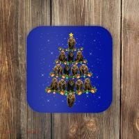 Bear Lover Xmas Tree Lights Santa Bear Christmas Funny Gift Coaster thumb 0