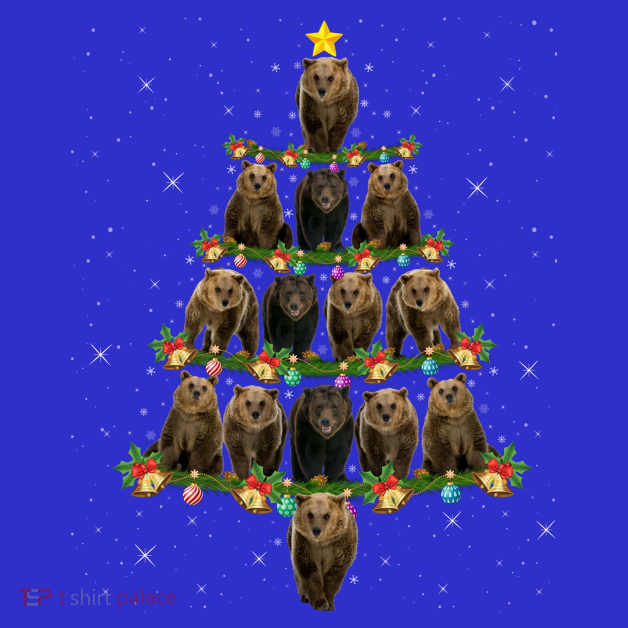 Bear Lover Xmas Tree Lights Santa Bear Christmas Funny Gift Baby Bodysuit