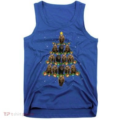Bear Lover Xmas Tree Lights Santa Bear Christmas Funny Gift Tank Top
