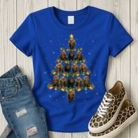 Bear Lover Xmas Tree Lights Santa Bear Christmas Funny Gift Women's T-Shirt thumb 3