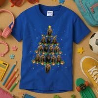 Bear Lover Xmas Tree Lights Santa Bear Christmas Funny Gift Kids T-Shirt thumb 3