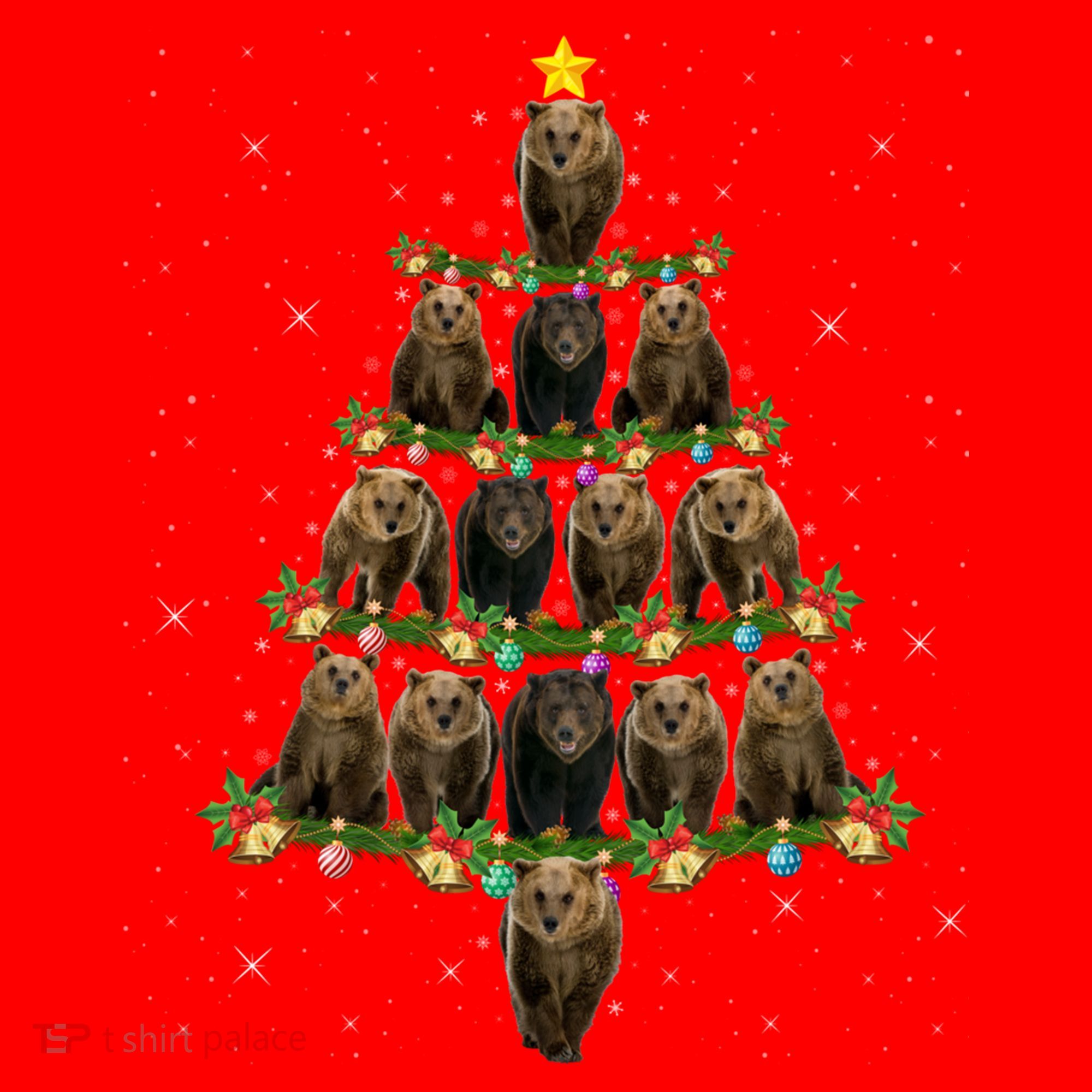 Bear Lover Xmas Tree Lights Santa Bear Christmas Funny Gift Santa Hat