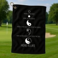 Buddist Life Yin Yang Golf Towel thumb 1