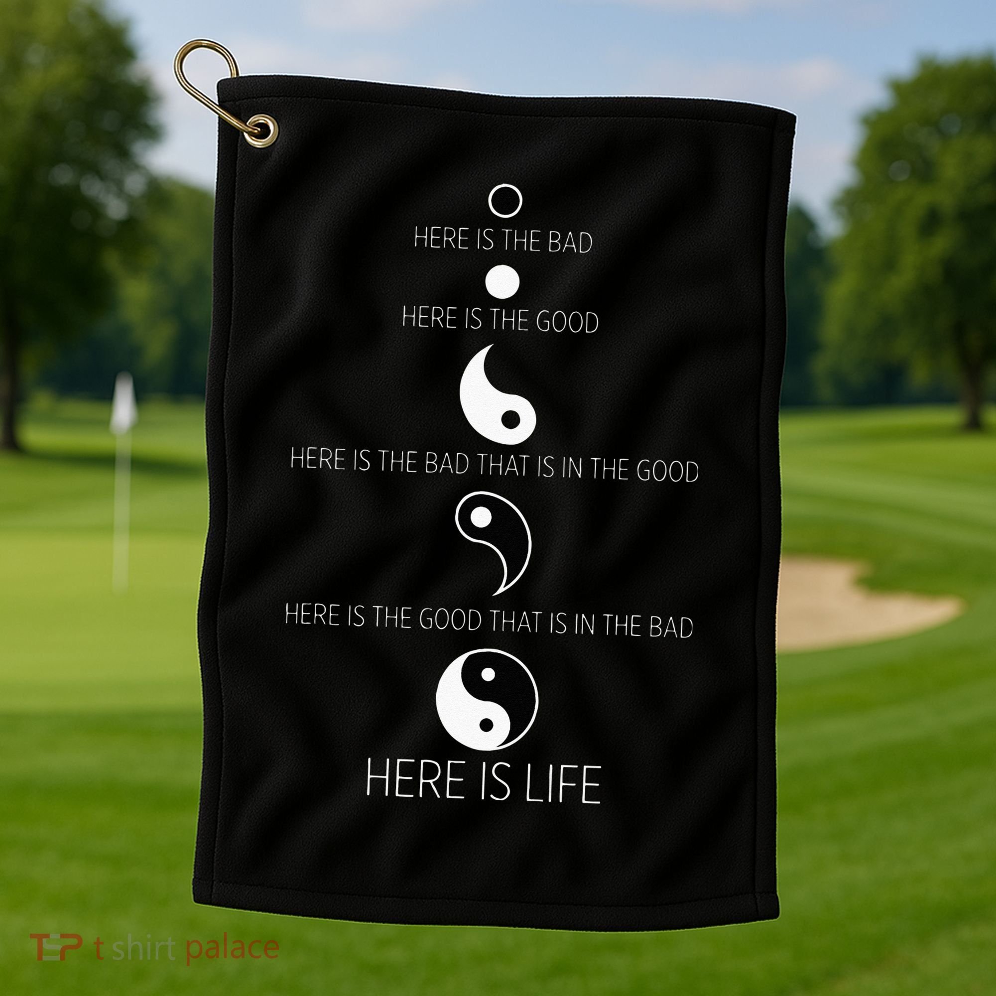 Buddist Life Yin Yang Golf Towel