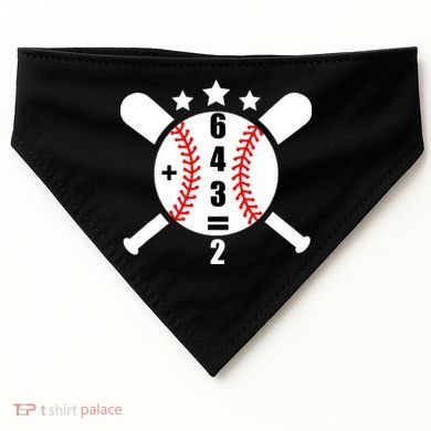 Baseball Math 6 4 3 2 Double Play Cute Softball Game USA-Made Doggie Bandana