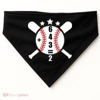 Baseball Math 6 4 3 2 Double Play Cute Softball Game USA-Made Doggie Bandana thumb 0
