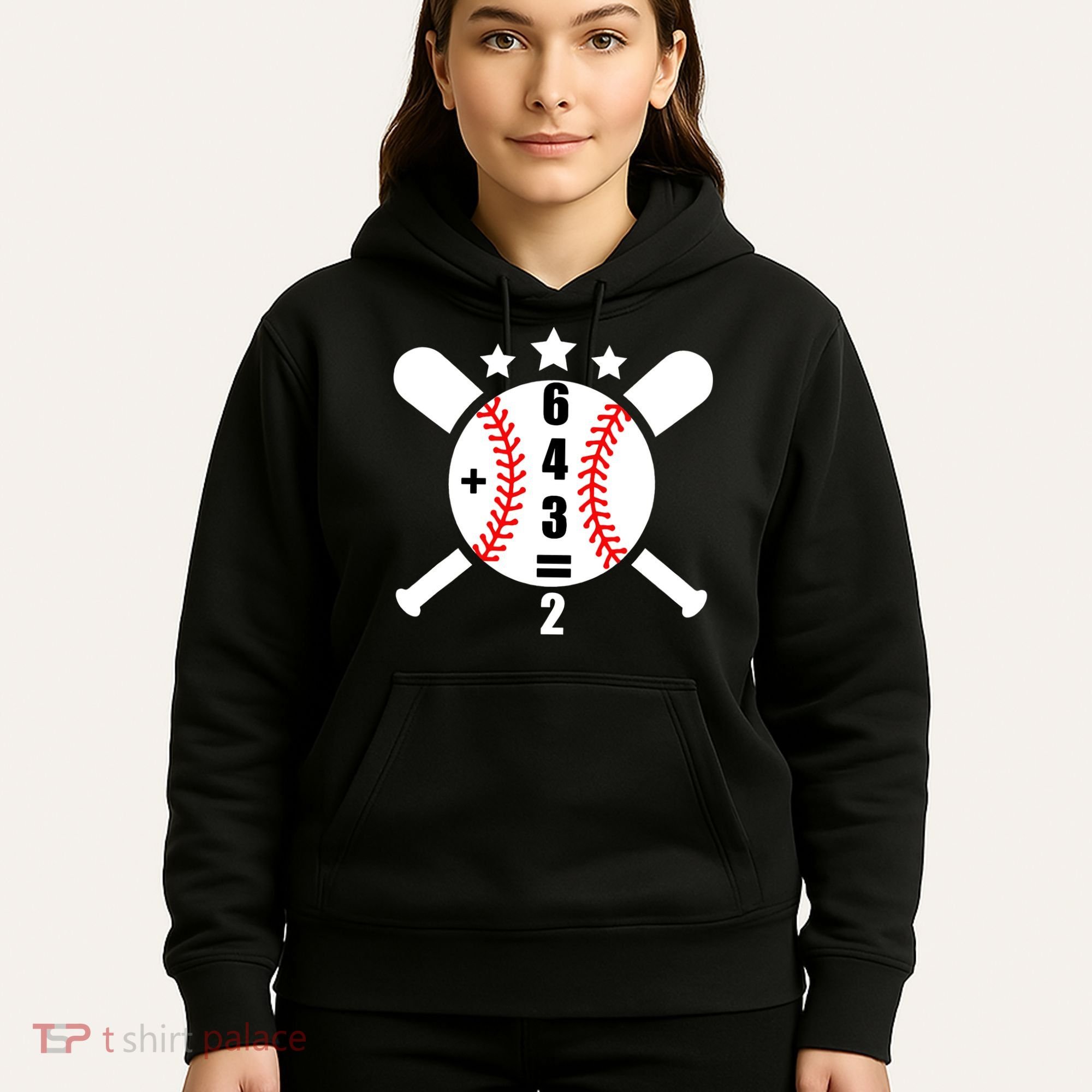 Baseball Math 6 4 3 2 Double Play Cute Softball Game Hoodie