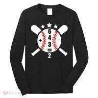 Baseball Math 6 4 3 2 Double Play Cute Softball Game Long Sleeve Shirt thumb 0