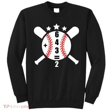 Baseball Math 6 4 3 2 Double Play Cute Softball Game Sweatshirt