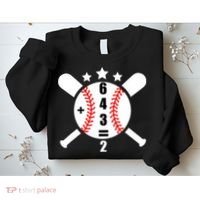 Baseball Math 6 4 3 2 Double Play Cute Softball Game Sweatshirt thumb 2