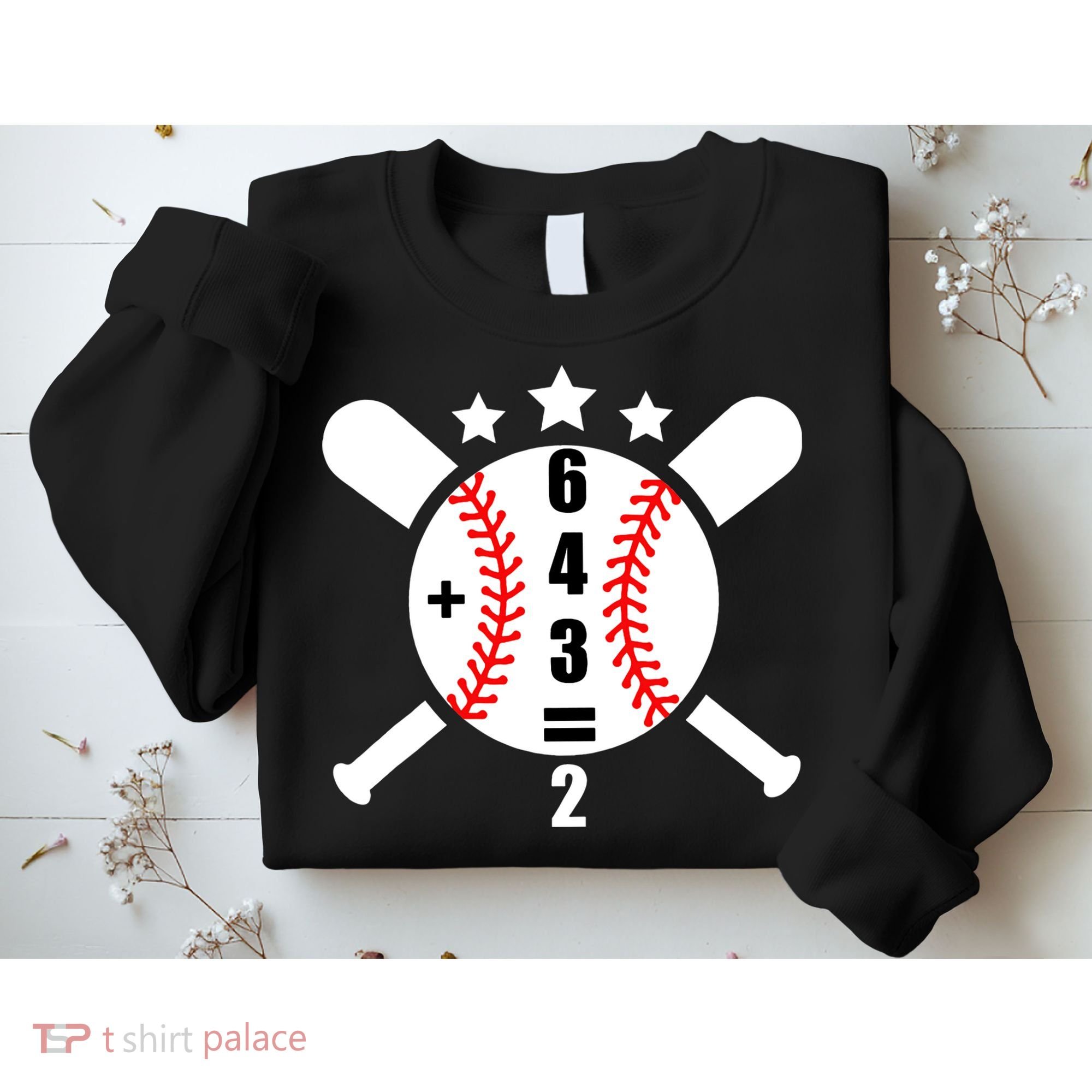 Baseball Math 6 4 3 2 Double Play Cute Softball Game Sweatshirt