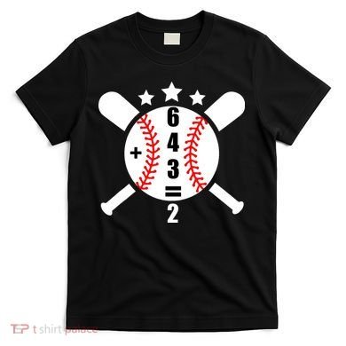 Baseball Math 6 4 3 2 Double Play Cute Softball Game T-Shirt