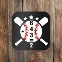 Baseball Math 6 4 3 2 Double Play Cute Softball Game Coaster thumb 0