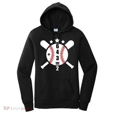 Baseball Math 6 4 3 2 Double Play Cute Softball Game Women's Hoodie