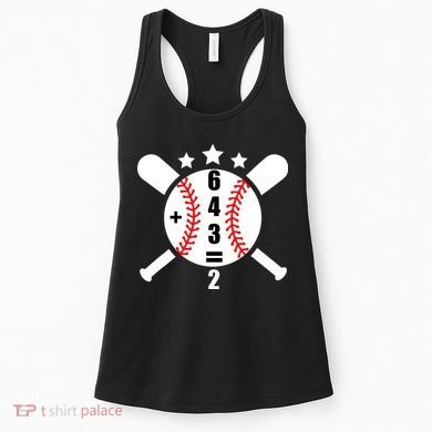 Baseball Math 6 4 3 2 Double Play Cute Softball Game Women's Tank Top