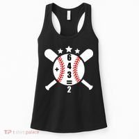Baseball Math 6 4 3 2 Double Play Cute Softball Game Women's Tank Top thumb 0