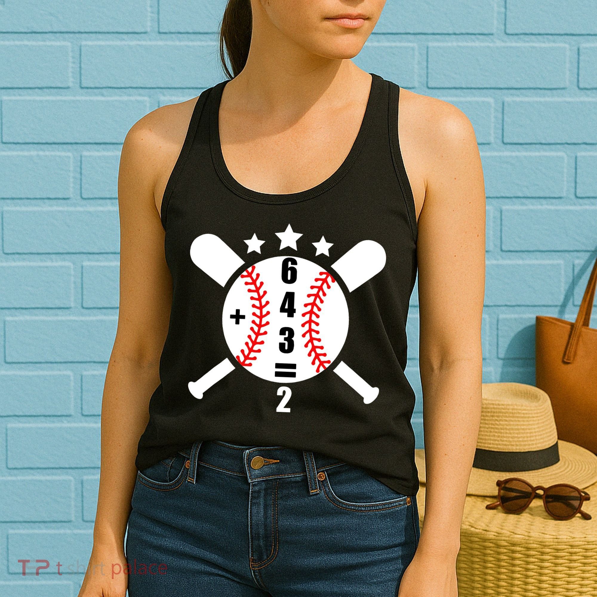 Baseball Math 6 4 3 2 Double Play Cute Softball Game Women's Tank Top