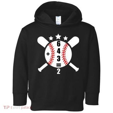 Baseball Math 6 4 3 2 Double Play Cute Softball Game Toddler Hoodie