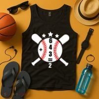 Baseball Math 6 4 3 2 Double Play Cute Softball Game Tank Top thumb 4