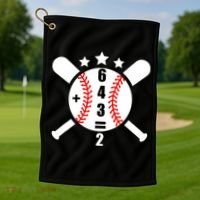 Baseball Math 6 4 3 2 Double Play Cute Softball Game Golf Towel thumb 1