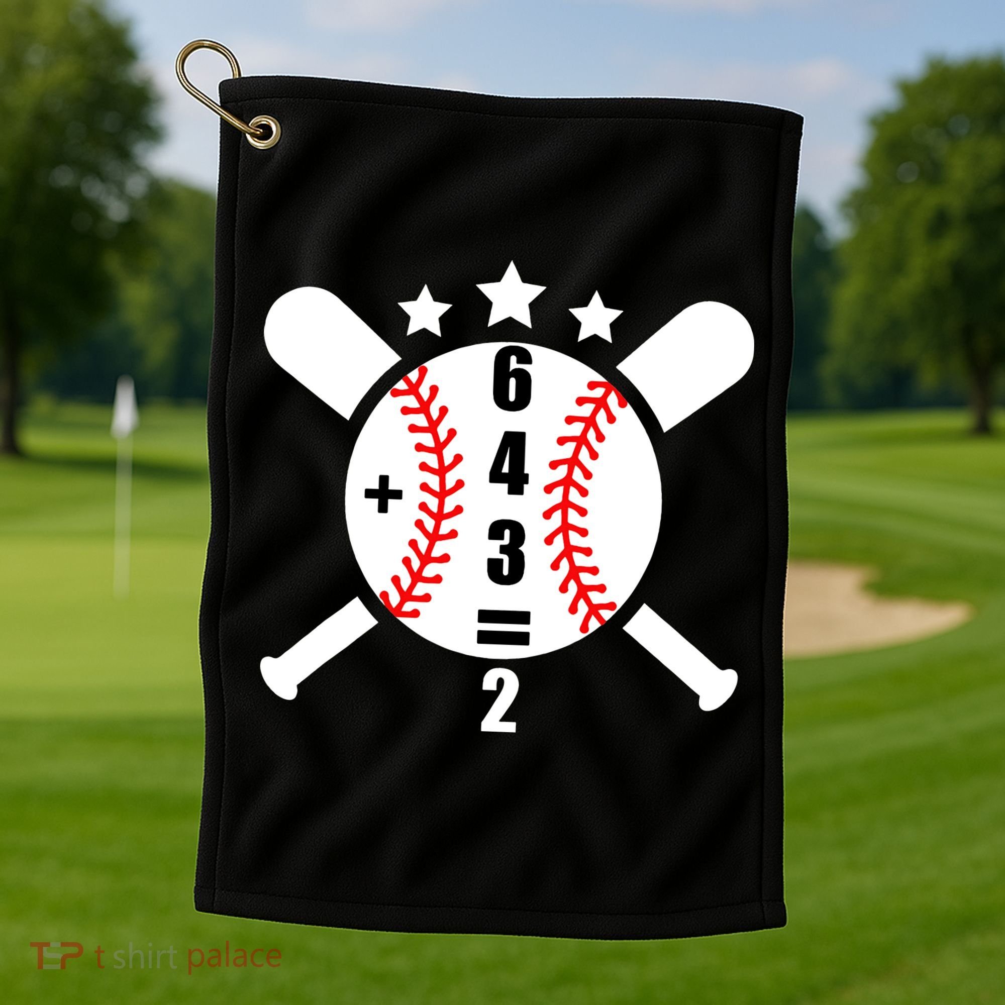 Baseball Math 6 4 3 2 Double Play Cute Softball Game Golf Towel