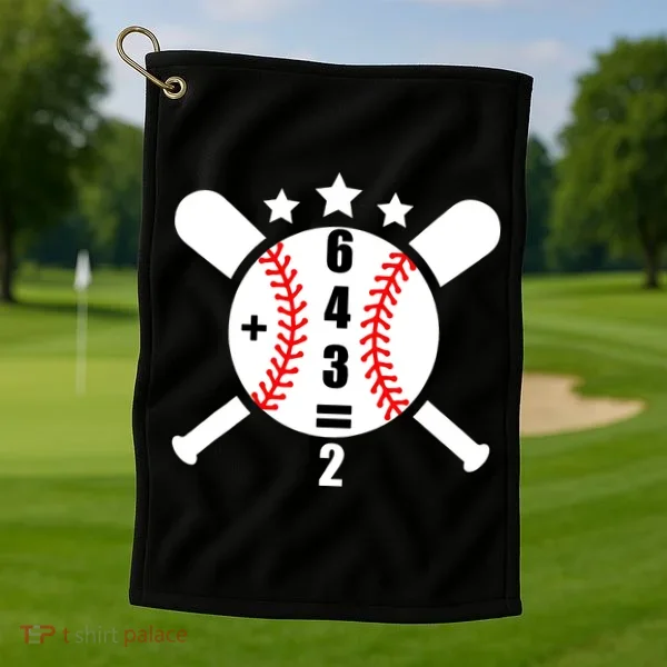 Baseball Math 6 4 3 2 Double Play Cute Softball Game Golf Towel