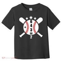Baseball Math 6 4 3 2 Double Play Cute Softball Game Toddler T-Shirt thumb 0