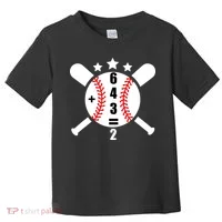 Baseball Math 6 4 3 2 Double Play Cute Softball Game Toddler T-Shirt thumb 0