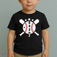 Baseball Math 6 4 3 2 Double Play Cute Softball Game Toddler T-Shirt thumb 2
