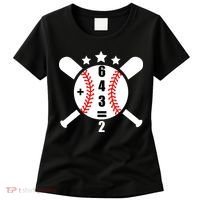 Baseball Math 6 4 3 2 Double Play Cute Softball Game Women's T-Shirt thumb 0