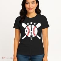 Baseball Math 6 4 3 2 Double Play Cute Softball Game Women's T-Shirt thumb 4