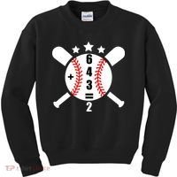 Baseball Math 6 4 3 2 Double Play Cute Softball Game Kids Sweatshirt thumb 0