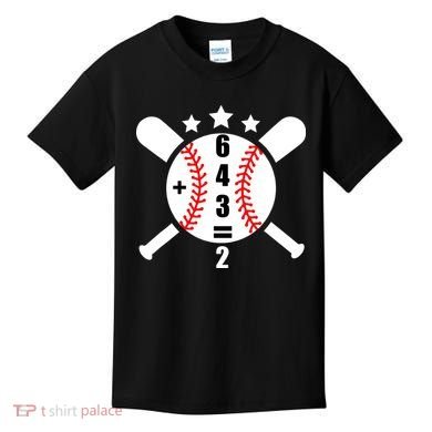 Baseball Math 6 4 3 2 Double Play Cute Softball Game Kids T-Shirt