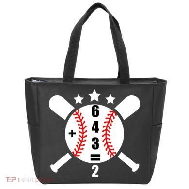 Baseball Math 6 4 3 2 Double Play Cute Softball Game Tote Bag