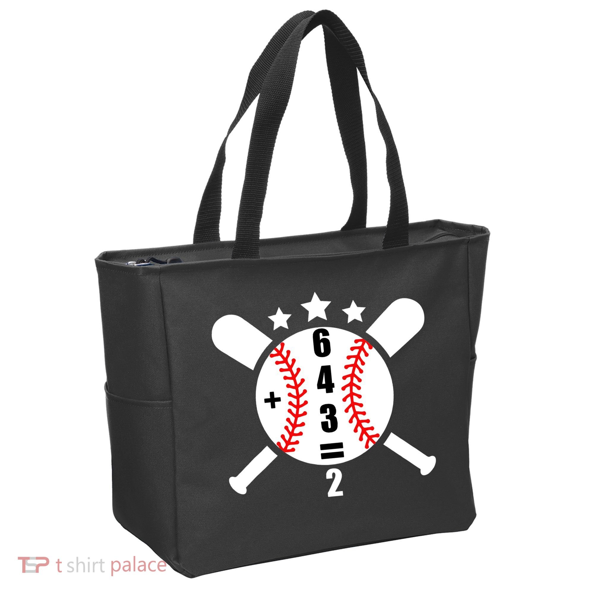 Baseball Math 6 4 3 2 Double Play Cute Softball Game Tote Bag