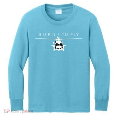 Blackhawk Military Aviation Helicopter Pilot Gift Kids Long Sleeve Shirt