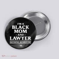 Black Mom And Lawyer African American Attorney Gift Button thumb 0