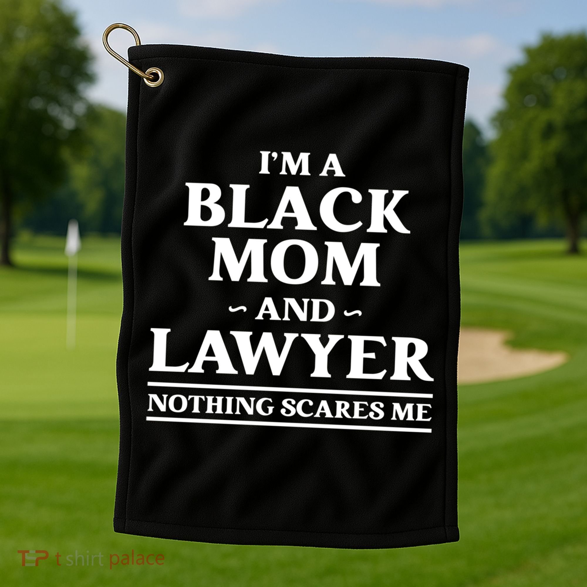Black Mom And Lawyer African American Attorney Gift Golf Towel